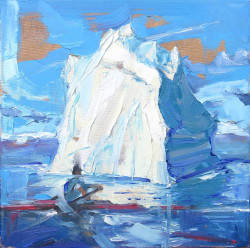 Rowing against the tide oil painting