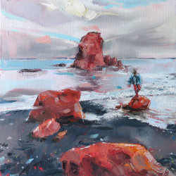 Poet leap oil painting