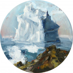 Early wave at Point Lookout oil painting