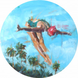 Grand tropical dive oil painting